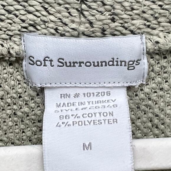 Soft Surroundings Sweater Womens M Light Green Cowl Neck Cotton Blend Pullover - Picture 8 of 10
